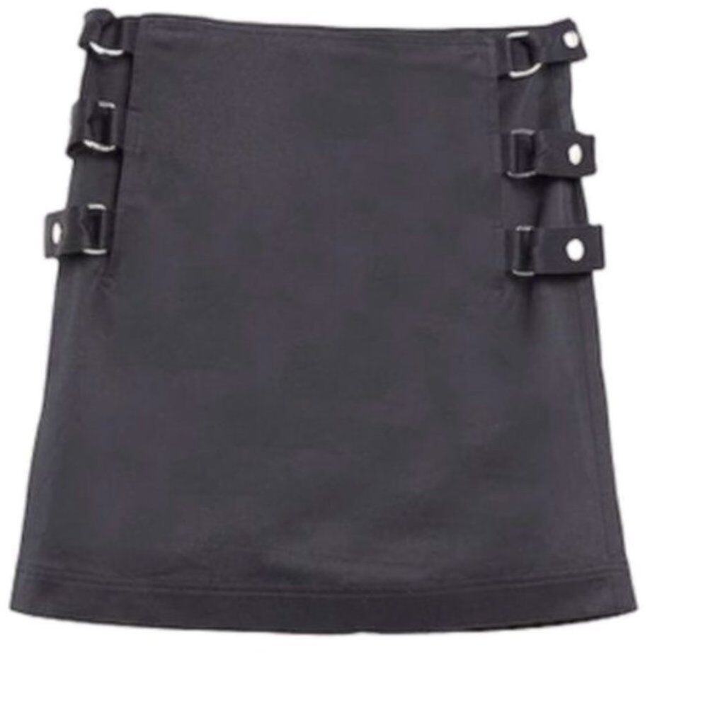 Helmut Lang buckle straight skirt black size 8